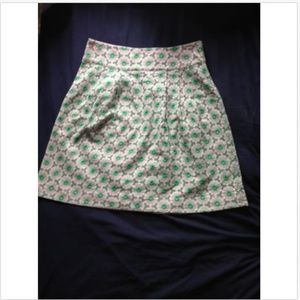 LILLY PULITZER Pink w/Green EyeletPatternSkirtSZ 8